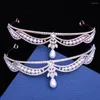 Hair Clips DIEZI Korean Bride Headwear Pearl Crystal Tiara Wedding Party Girls Crown Luxury Birthday Dress Adult Gift Hairpin