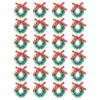 Fiori decorativi 24 pezzi Mini ghirlanda di seta in sisal Decorazione natalizia Buon appeso Ghirlanda pendente Ornamenti per l'albero di Natale Decorazioni per l'anno