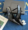 Mulheres sandália estilingue sandálias lee slingback bombas em couro com relevo de crocodilo preto pontiagudo dedo do pé dourado sapatos de senhora de designer de luxo com caixa 35-41