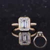 Women Jewelry 14K Solid Gold 1.0Ct Solitaire Lab Grown Diamond Bezel Setting Engagement Ring