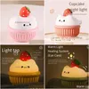 Outra organização de limpeza Xiaoyedeng Dormitório Quarto Regar Cura Presente Infantil Atacado Bonito Cupcake Patting Lamp Drop Dhk3R