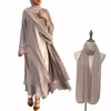 Vêtements ethniques Femmes musulmanes Tenue de prière Ramadan Eid Hijab Robe Dubaï Turquie Abaya avec long foulard Khimar Jilbab Set Islam