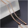 Chaînes M Hommes Femmes Collier de serpent 585 Lien d'or rose rempli de bijoux de mode Cadeaux de mariage de fête entière 50 60cm GN462245Z Drop Delive Dh0Hr