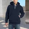 Sweats à capuche pour hommes Sweat-shirt surdimensionné Hommes Hommes Automne et hiver Semi-fermeture à glissière Mode Casual Coutures lâches Sippers solides pour les tout-petits