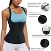 Taille Tummy Shaper Femmes Sauna Shaper Gilet Thermo Sweat Shapewear Débardeur Minceur Gilet Taille Formateur Corset Gym Fitness Entraînement Zipper Chemise 231215