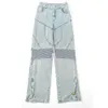 Jeans pour femmes haute édition Blumar * Patchwork assorti de Yi Mengling taille pour les filles de la rue avec pantalon à jambe droite56mx