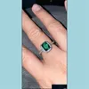 Ring Emerald Ring 925Element Diamond Gemstone Rings for Women Wedding Engageme Drop Livrot