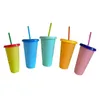 Tazze 1 tazza di paglia da 5 pezzi con scala e colore riutilizzabile plastica magica acqua fredda che cambia colore bicchiere scolorimento 231216