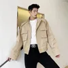 Männer Jacken 2023 Herbst Kurze Männer Mode Einfarbig Casual Jacke Männliche Streetwear Koreanische Lose Zipper Mäntel Outwear Kleidung U36