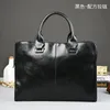 Briefcases Luxury Soft Leather Men s Briefcase Retro Large Capacity Handbag Tote Bag Male Shoulder Messenger Business Laptop 231216