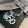 Colliers Woo Baby Iced Out Pendant for Men Hip Hop Cuban Chain Cuban For Women Fashion and Contracted Link Chain Collier Choker Fine bijoux