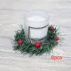 Decorative Flowers 8x Pillar Candle Ring Wreath Flower Arrangement Greenery Farmhouse For Tabletop Party Home Centerpieces Thanksgiving