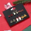 Dangle Oorbellen 6 paar Kerststrikje Elandenboom Oorbel Feestvakantie Sieraden Voor Tieners Kinderen Decor Verjaardagscadeau F19D