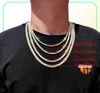 3mm 4mm 5mm 6mm Hip Hop Tennis Chains Jewelry Mens Diamond Necklaces 18k Real Gold White Gold Plated Bling Graduated9616534