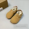 Autumn Winter Children Fleece Warm Slipers Girls Plush Cork Soles Casual Shoes Boys Girls Outdoor Non-Slip Half Slipers Z6061