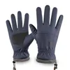 Cycling Gloves 1 Pair Men Ski Super Soft Motorcycle Solid Color Protect Hand Touch Screen