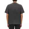 高品質のレトロファッションTシャツは古い洗浄された黒いトップティールースコンフォートコットンショートスリーブをします