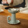 Candle Holders Ceramic creative hand holding candle pedestal European home retro oil lamp base ice crack advanced sense aromatreatment decorati 231215