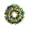 Decorative Flowers Easter Wreath For Front Door Decorated With Artificial Eggs Wreaths Wall Window Farmhouse Indoor Outdoor Decorations