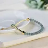 Bangle Natural Stone Abacus Bransoletka Bransoletka Jade Bolegle z łańcuchem przedłużającym Kobiety ręcznie robione Lucky Chakra Przyjaźń para urok biżuteria