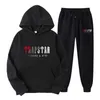 Sports wear men's technology trapstar printed hoodie, European and American basketball and rugby two-piece set, paired with women's long sleeved pants hoodie