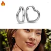 Stud Earrings Original 925 Sterling Silver Women's Asymmetric Heart Shaped Radiant Love Classic Fashion Versatile Charm DIY Jewelry