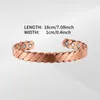 Bangle feminino 99,99% pulseira magnética de cobre puro sólido eficaz com 3500 gauss ajustável manguito presente de jóias