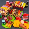 キッチンプレイフードベイビープレーキッチンキッズおもちゃシミュレーションバーベキュー調理器具料理のクッキングフードロールプレイ教育ギフトおもちゃのための女の子231216