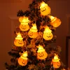 Exquisite Halloween decoration lovely props glow Pumpkin light string smiley face yellow hat led light string