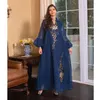 Etnische kleding pailletten geborduurde abaya jurk voor vrouwen Marokkaanse Kaftan Turkije Arabische Jalabiya Islam Maxi Robe 2023 Lente Eid Ramadan