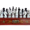 Jeux d'échecs Classique Chinois Guerriers En Terre Cuite Rétro Échecs En Bois Échiquier Sculpture Adolescent Adulte Jeu De Société Puzzle Cadeau D'anniversaire 231215