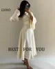 Urban Sexy Dresses GIOIO O Neck Luxury Formal Evening White Pleat Long Sleeves Ankle Length Elegant Prom Growns Party Women 231215