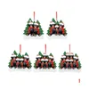 Decorazioni natalizie Nuovo arrivo Ciondolo albero di Babbo Natale Nome scritto a mano Ornamento in resina Consegna goccia Giardino domestico Festa festiva Sup Dh7Du