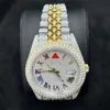 Hip Hop VVS Moissanit Bussdown Herren Iced Out Markenuhr Wabenfassung Uhr