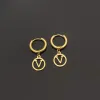 3 Colors Women Fashion Designer Stud Earrings Hoop Luxury Style Engagement Earring Wholesale