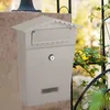 Garden Decorations Metal Key Lock Mail Boxes Outdoor Locking Wall Mount Mailbox Security Drop Box Collection 25x8x30cm 231216