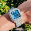 VVS Moissanite Diamond Hip Hop Watch rostfritt stål midja handgjorda inställning av lyxklocka Män högkvalitativ lyxklocka