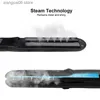 Hair Curlers Straighteners 2 In 1 Professional Steam Hair Straightener Curler Fast Heating Tourmaline Ceramic For Salon Vapor Flat Irons Styling Tools T231216