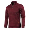 Herrenpullover Herbst Herren dicker Pullover mit halbem Reißverschluss Hoodie Frühling einfarbig Rollkragen 4XL 231215