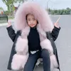 Down Coat Fashion winter Children Faux Fox Fur Coat Kid Boys Girls clothing Clothes Hooded Thick Warm Jacket Outerwear Parka snowsuit 231215