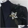 Anstecknadeln, Broschen, Anstecknadeln, Broschen, Boutonniere-Clips, Kragen-Brosche, Anstecknadel, Hochzeit, Anzug, Bankett, Feder, Blume, Cor, Party, Bar, Schmuck, Shoder-Abzeichen Dhwhq