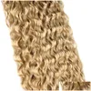 Пряди волос Bol Curly Organic Extensions 32-дюймовые длинные синтетические пучки Ombre Blonde Поддельные для женщин Волна воды Термостойкие 9 шт. 22 Dh0Dc