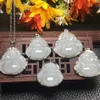 Certificate natural jade buddha necklace women's pendant gift with box inlay 925 silver jewelry pendants207n