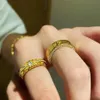 Hoge kwaliteit sieraden kruis 22K Gouden zirkoon ring mannen en vrouwen punk Straat hiphop persoonlijkheid ring277a