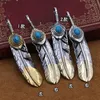 S925 Sterling Silver Jewelry Retro Thai Silver Takahashi Goro Feather Male And Female Pendants Sweater Chain Pendants263E