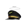 Berets Adjustable Hat With Badge Captain Performance Octagonal Costumes For Men Women Unisex