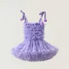 Girl Dresses 2023 One Piece Dress Girls No Sleeve Skirt Cake Puffy Yarn Birthday Party Sweet Fashion Outdoor Soft Lovely