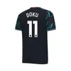 23 24 Man CityS Soccer Jersey HAALAND DE BRUYNE Camisa de futebol masculino adulto e infantil jogador fãs conjunto de camisa de futebol DOKU camisa de futebol manga curta camiseta clássica