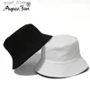 Wide Brim Hats Bucket Hats Black Solid Dots Bucket Hat Two Side Wear Unisex Simple Bob Cs Hip Hop Gorros Men Women Panama C Beach Fishing Boonie SunhatL231216