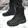 Stiefel Warme Plüsch-Schneestiefel Männer Schnüren Lässige High-Top-Herrenstiefel Wasserdichte Winterstiefel Anti-Rutsch-Stiefeletten Armee-Arbeitsstiefel 231216